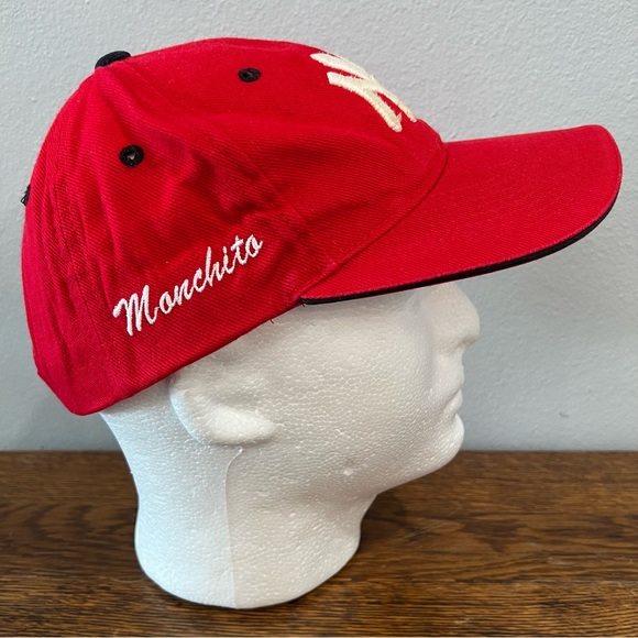 New York Yankees Red Baseball Cap “Monchito” Embroidered Spellout Hook/Loop back - Picture 3 of 8